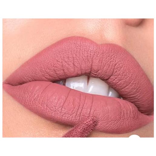 Generic matte liquid lipstick waterproof non-stick longlasting kiss proof lipstick 5 colors valvety non fade lip stains for women and girls lip makeup cosmetics (lisa pink)