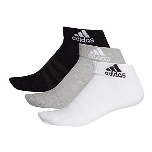 Adidas cush ank 3pp, socks uomo, medium grey heather/white/black, l