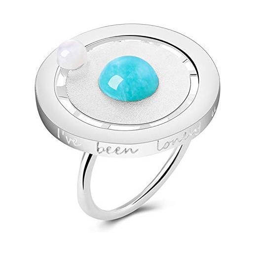 Esberry - anello in argento sterling con scritta you are my planet, realizzato a mano, con anelli regolabili, fatto a mano, per donne e ragazze