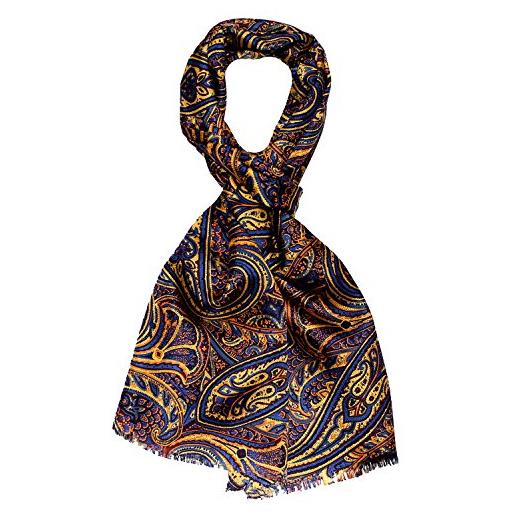 Lorenzo cana 8913911 - sciarpa da uomo di lusso, 100% seta in colori armoniosi, stampa a doppio strato, in seta, 30 cm x 160 cm
