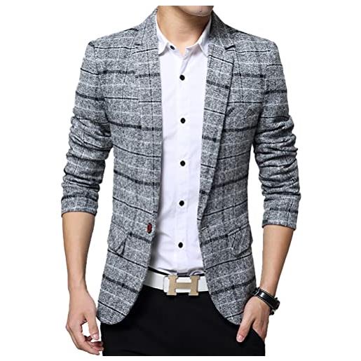 Giacca Uomo Elegante a Quadri Estiva Blazer Sartoriale Casual