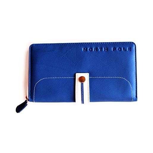 NORTH POLE portafoglio borsello donna porta carte di credito portamonete vera pelle NORTH POLE npwd81_38 vari colori (blu/bianco)