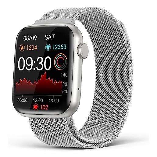 EarlySincere smart watch per uomini, fitness tracker con schermo completo da 1,9'' hd, smartwatch impermeabile ip67 con frequenza cardiaca, pressione sanguigna e ossigeno, monitor del sonno per android e i. Phone