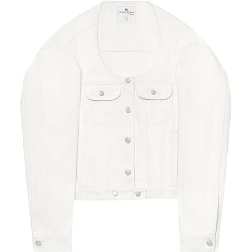 Courrèges giacca cocoon denim - bianco