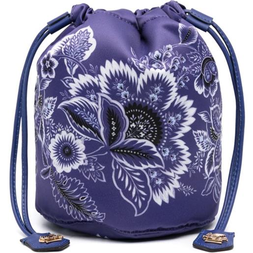 ETRO floral-print drawstring clutch bag - blu