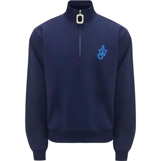 JW Anderson jw logo-appliqué sweatshirt - blu