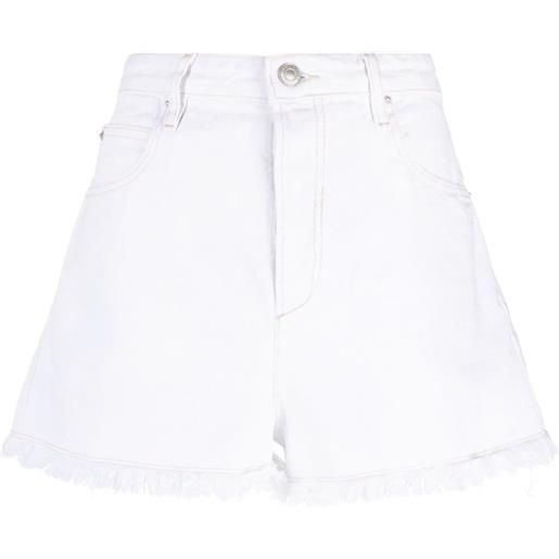 ISABEL MARANT shorts denim lesia con frange - bianco