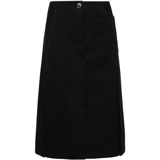 Lanvin pleated tailored midi skirt - nero