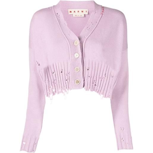 Marni v-neck cotton cardigan - rosa