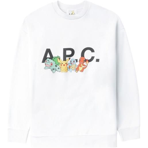 A.P.C. pokémon-print cotton sweatshirt - bianco