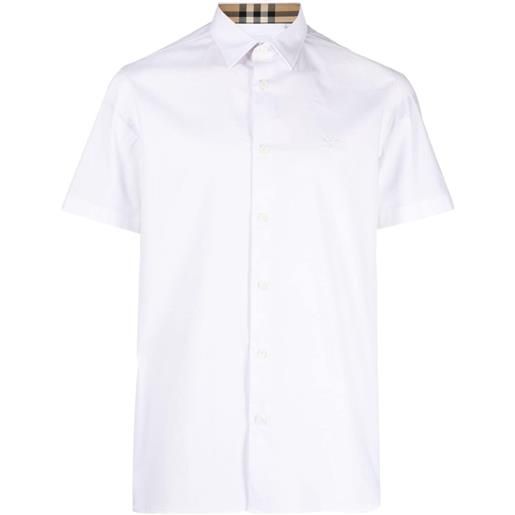 Burberry ekd-embroidered cotton shirt - bianco