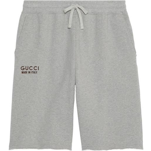 Gucci shorts sportivi con stampa - grigio