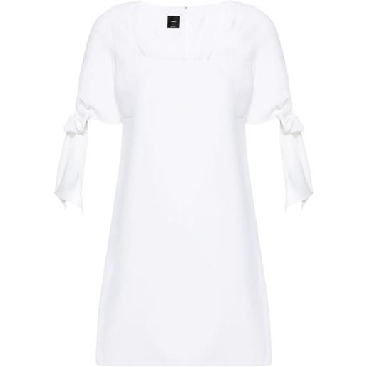 PINKO tie-sleeve square-neck minidress - bianco