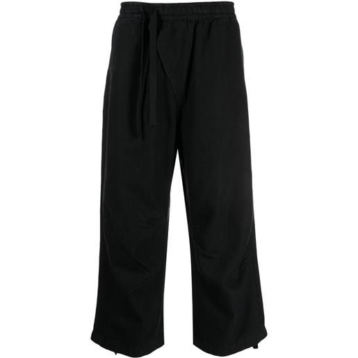 Maharishi elasticated-waist straight-leg trousers - nero