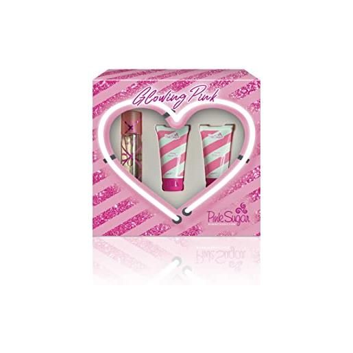 Pink Sugar cofanetto pink sugar - glowing pink: edt 50ml + shower gel 50ml + body lotion 50ml