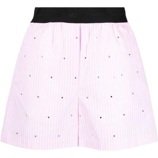 MSGM shorts con strass - rosa