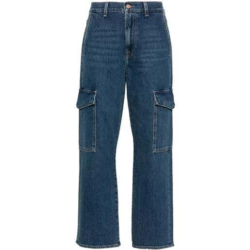 7 For All Mankind jeans crop a vita alta cargo logan - blu
