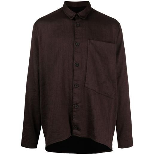 Transit patch-pocket button-up shirt - rosso