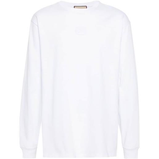 Gucci logo-embossed cotton t-shirt - bianco