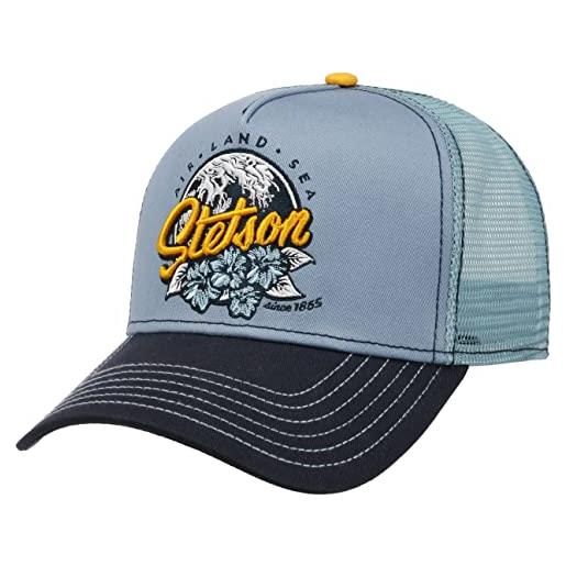 Stetson cappellino trucker air land sea donna - cap berretto baseball mesh con visiera, snapback, visiera estate/inverno - taglia unica blu