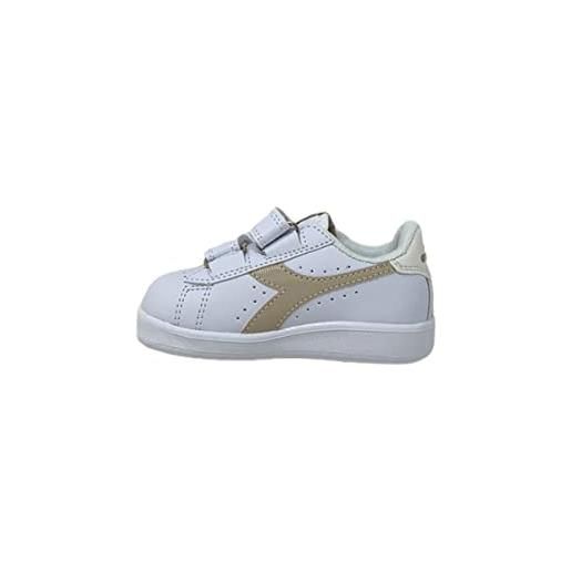 Diadora game p td girl, scarpe da ginnastica, bianca (white/pink/pink), 25 eu