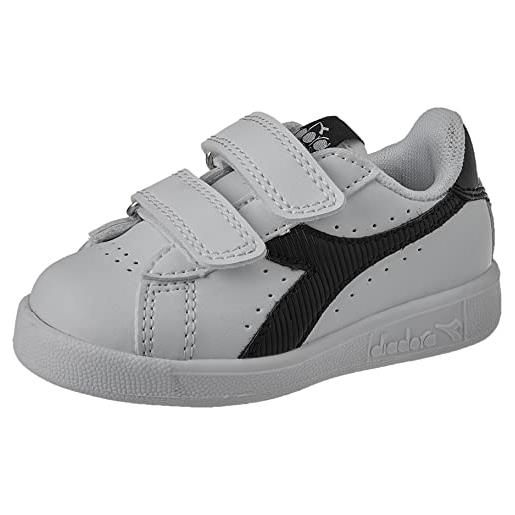 Diadora game p td girl, scarpe da ginnastica, bianca (white/white/black), 26 eu