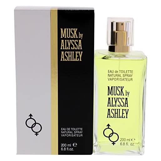 Alyssa ashley - musk eau de toilette, profumo al muschio - 200ml