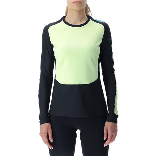 Uyn crossover long sleeve base layer giallo, nero m donna