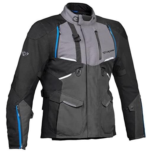 Ixon, giacca moto eddas grey black blue, xl