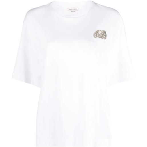 ALEXANDER MCQUEEN seal logo t-shirt in bianco
