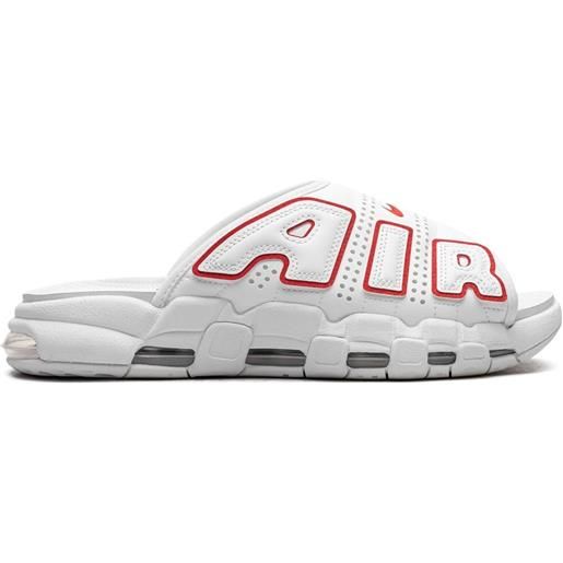 Nike slides air more uptempo air more white/red - bianco