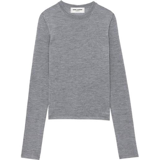 Saint Laurent maglione girocollo - grigio