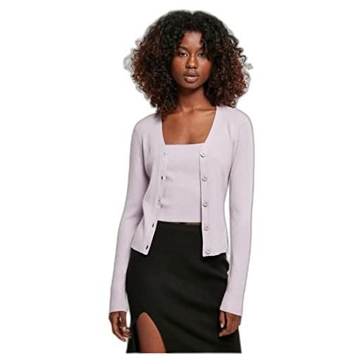 Urban Classics cardigan da donna a costine sweater, lilla, xxl