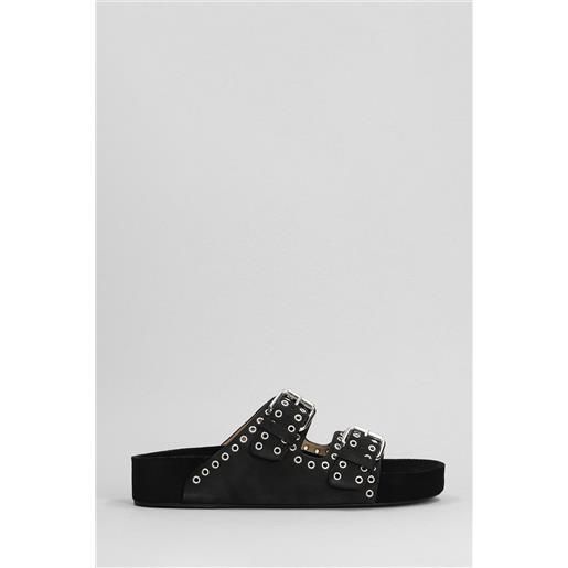Isabel Marant sandali flats lennyo in camoscio nero
