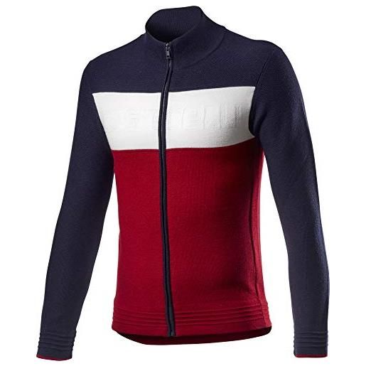 Castelli armando sweater, felpa uomo, savile blue/red/off white, l