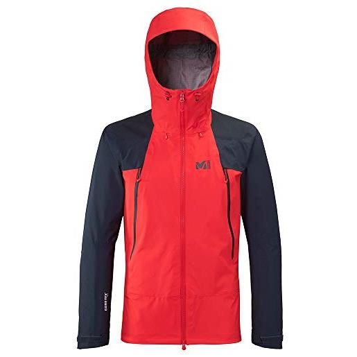 MILLET k absolute gtx jkt m, giacca uomo, rosso (fire) / blu (orion blue), xs