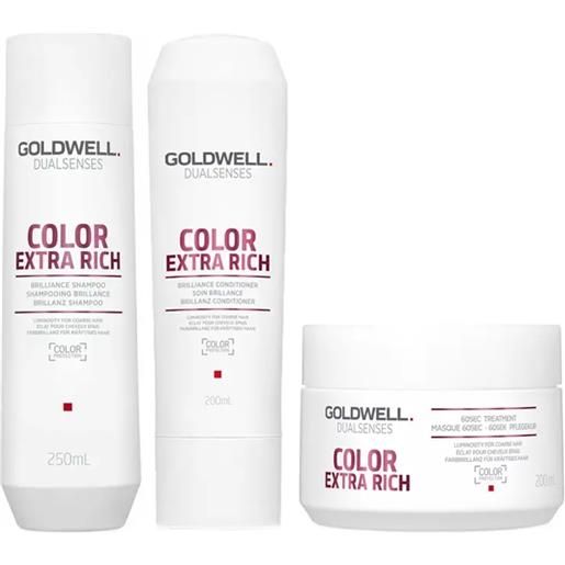 GOLDWELL kit ds color extra rich brillance shampoo + conditioner + treatment