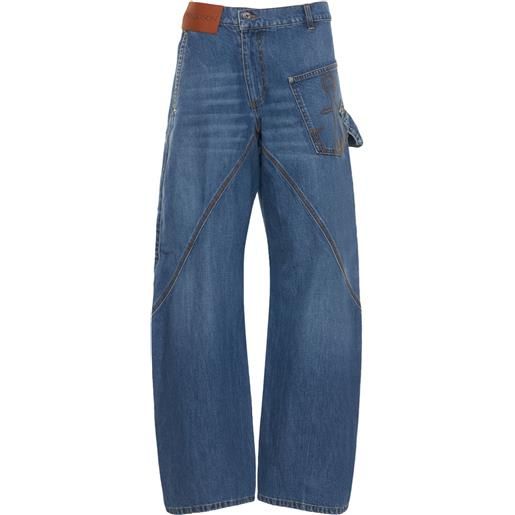 JW ANDERSON jeans larghi con vita media asimmetrica