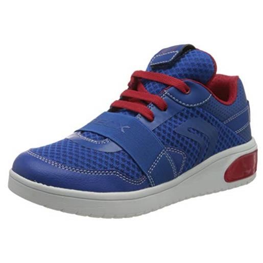Geox j xled boy b scarpe da ginnastica basse bambino, blu (royal/red c0833), 34 eu