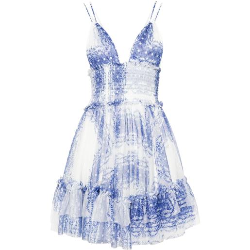 Philosophy Di Lorenzo Serafini floral-print tulle mini dress - blu