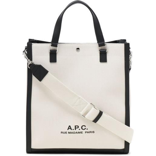A.P.C. borsa tote con stampa - bianco