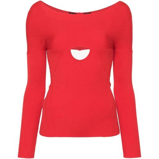 PINKO top a coste con cut-out - rosso