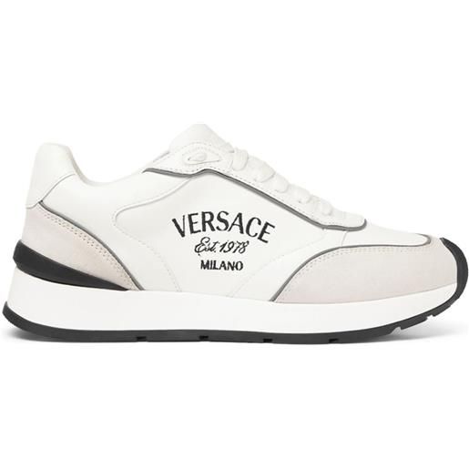 Versace sneakers con ricamo - bianco
