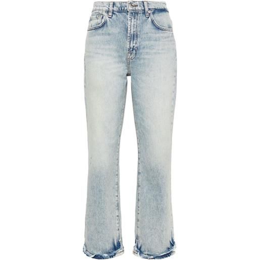 7 For All Mankind jeans con orlo sfrangiato crop - blu