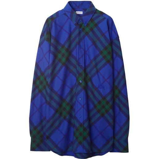 Burberry camicia con motivo vintage check - blu