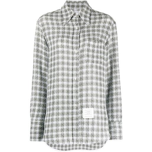 Thom Browne camicia con applicazione - grigio