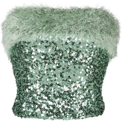 MOSCHINO JEANS top con paillettes - verde