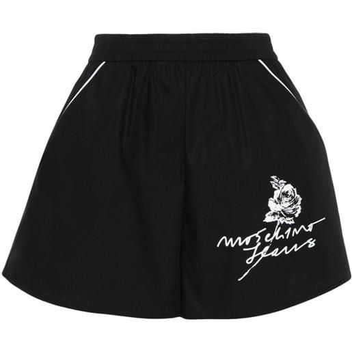 MOSCHINO JEANS shorts con stampa a fiori - nero