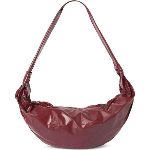 LEMAIRE borsa a spalla croissant in pelle - rosso