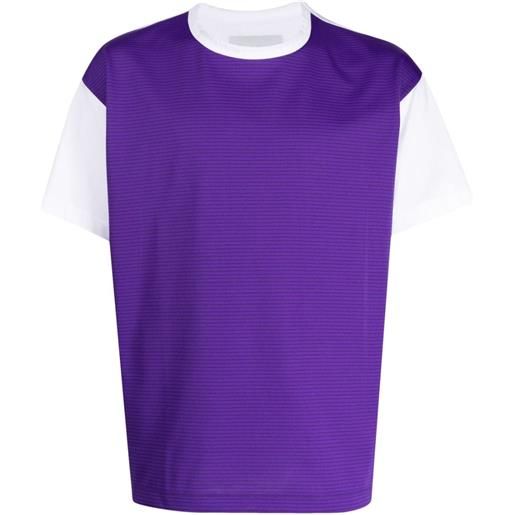 Fumito Ganryu t-shirt con inserti a contrasto bicolore - viola
